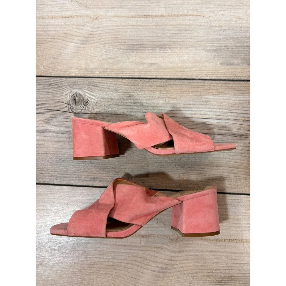 Vince Camuto Pink Stania Leather Sandals Women's 10 Chic Preppy Casual Vacation